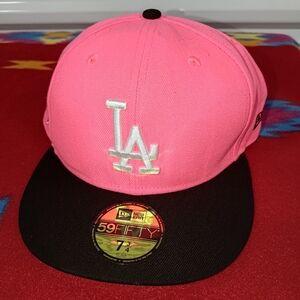 New Era 59FIFTY Los Angeles Dodger Stadium 40th Anniversary Pink Fitted Hat 73/4